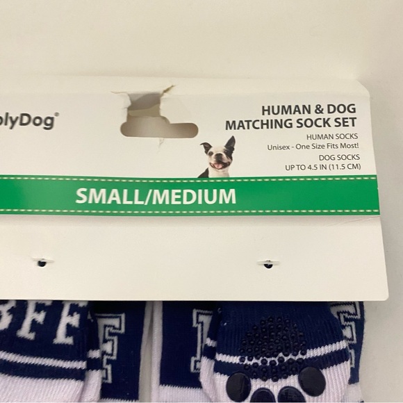 SimplyDog Matching White Navy BFF Human & Dog Socks Dog Sz Small Medium - Picture 5 of 12